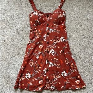 No Boundaries Orange Summer Floral Dress, Size Medium